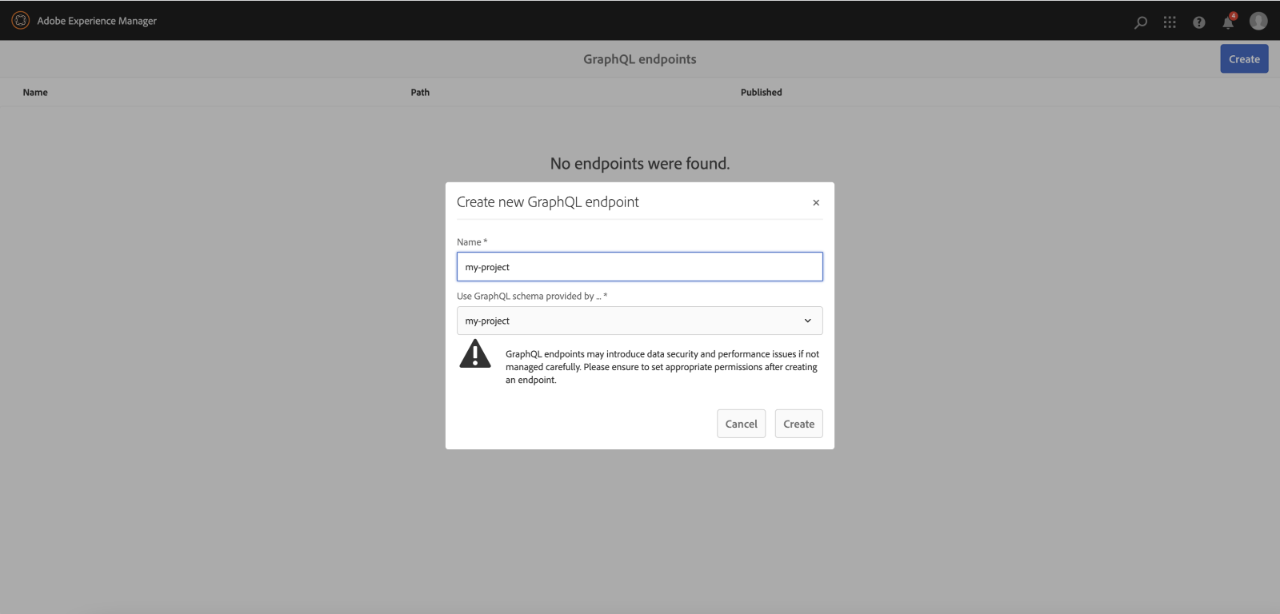 create endpoint for graphql